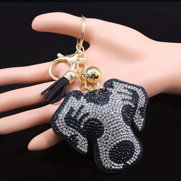 Bling Dog Crystal Rhinestone Keychain Bag Charm - Picture 1 of 5